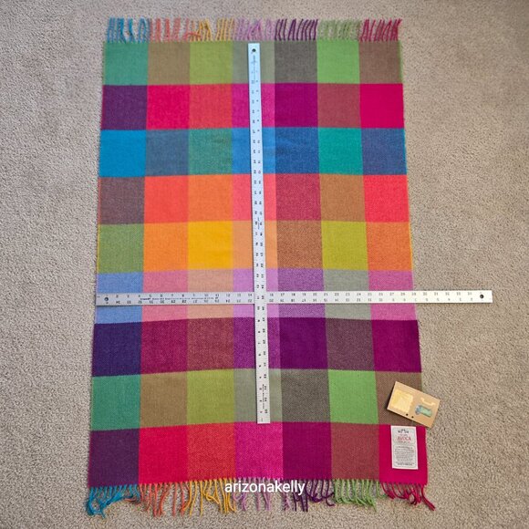 NWT Lambswool Baby Wrap/Scarf/Lap Blanket Herringbone Colorful AVOCA Ireland - Picture 2 of 10